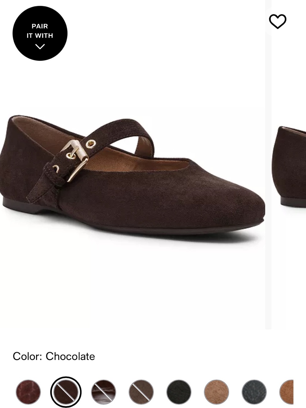 Dolce Vita Chocolate Suede Mary Jane Flats with Buckle